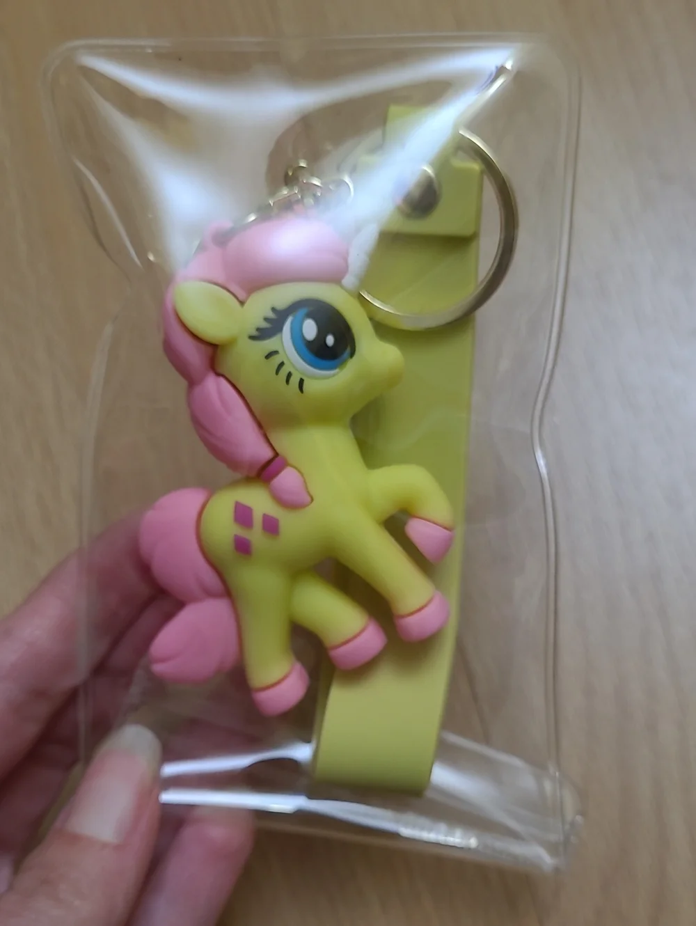 My Little Pony Yellow & Pink Unicorn Key Ring with Branded Tag